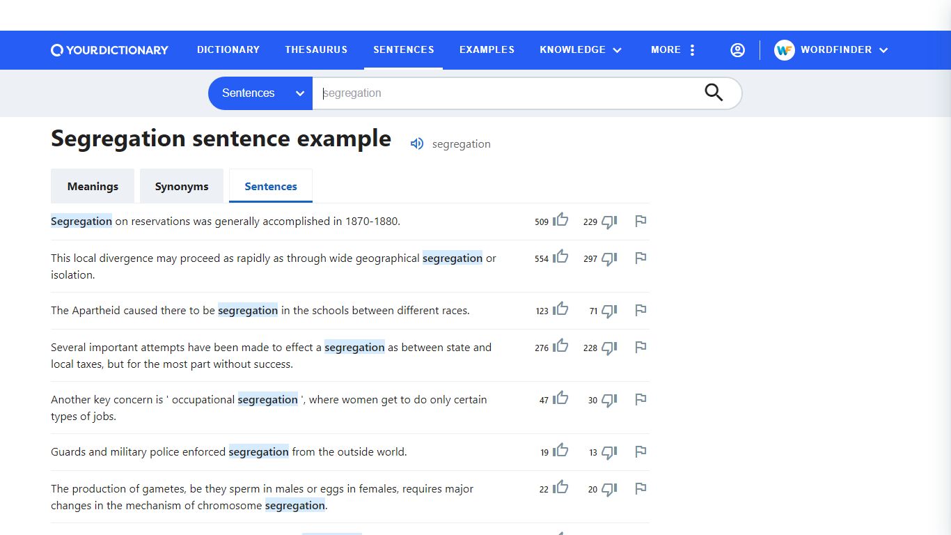 The best 59 segregation sentence examples - YourDictionary