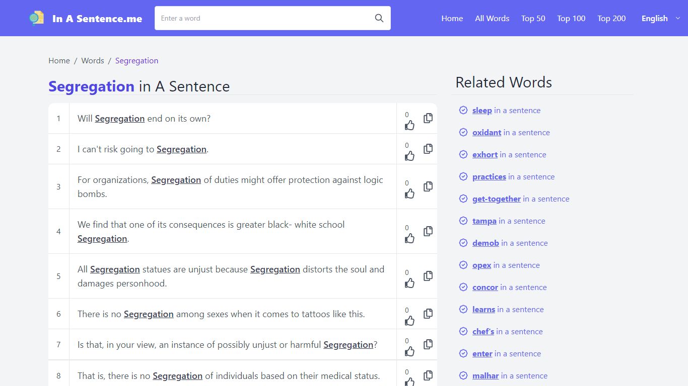 Segregation in a Sentence - Use Segregation in a Sentence Example